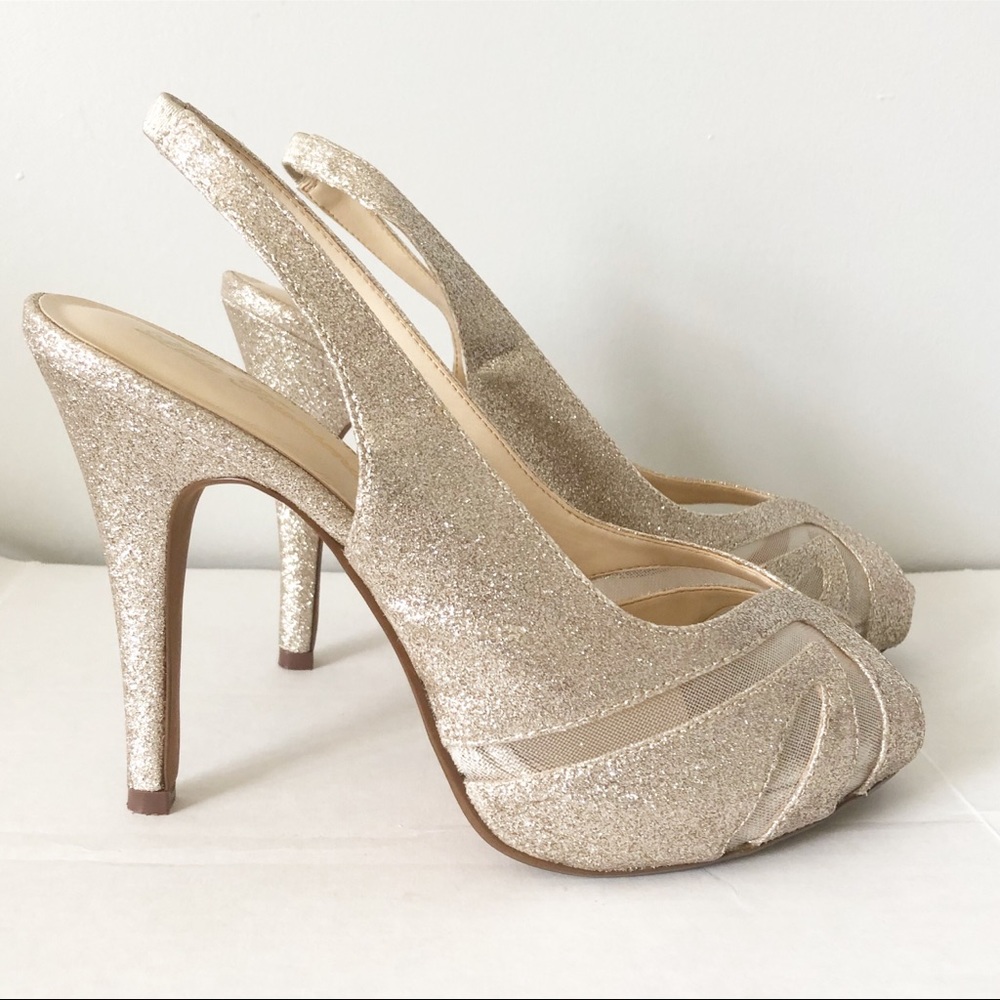 Lulu Townsend glitter peep toe heels - Picture 1 of 8